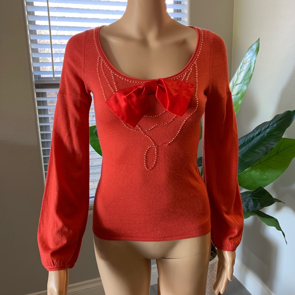 Marc by marc jacobs orange knit top small damaged